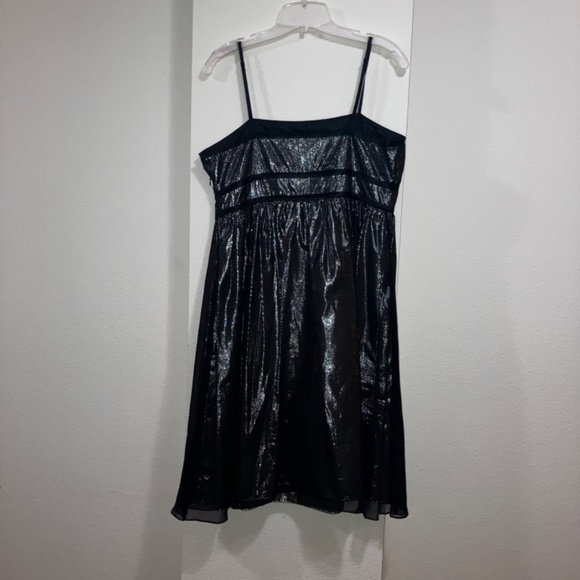 Calvin klein black and metallic silver spaghetti strap dress - Picture 3 of 9